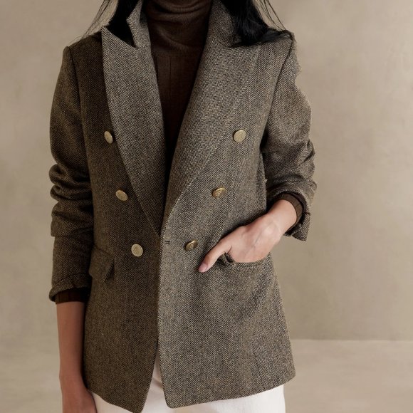 J. Crew Jackets & Blazers - Banana Republic Herringbone Captain's Blazer